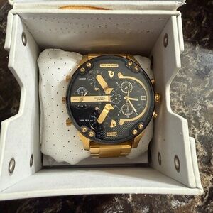 Diesel Gold and Black Multi-Dial Men's Watch